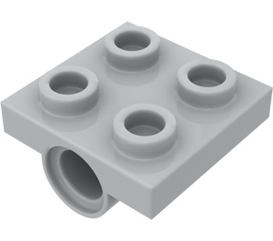 LEGO Medium steingrå Plate 2 x 2 med Hull med krysstøtte under (10247)