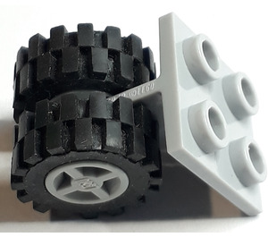 LEGO Medium steengrijs Plate 2 x 2 with Medium Stone Gray Wheels