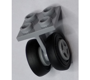 LEGO Medium Stone Gray Plate 2 x 2 with Medium Stone Gray Wheels