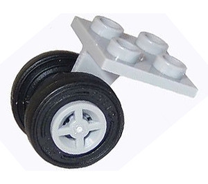 LEGO Gris pierre moyen assiette 2 x 2 avec Medium Stone grise roues avec New Style Tires