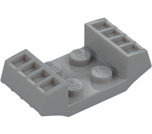 LEGO Keskitumma kivenharmaa Levy 2 x 2 jossa Korotettu Grilles (41862)