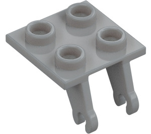 LEGO Medium Stone Gray Plate 2 x 2 with Wheel Holder (2415 / 66199)