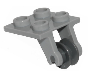 LEGO Gris Pierre Moyen Plate 2 x 2 with Wheel Holder with Dark Stone Gray Wheel Centre with Stub Axles