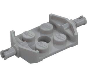 LEGO Medium Stone Gray Plate 2 x 2 with Wide Wheel Holders (Non-Reinforced Bottom) (6157)