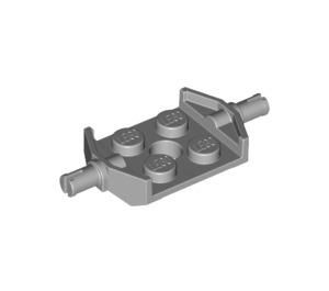 LEGO Medium Stone Gray Plate 2 x 2 with Wide Wheel Holders (Non-Reinforced Bottom) (6157)