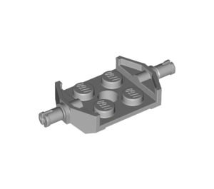 LEGO Medium Stone Gray Plate 2 x 2 with Wide Wheel Holders (Non-Reinforced Bottom) (6157 / 39767)