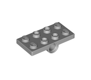 LEGO Mittleres Steingrau Platte 2 x 4 mit Underside Stift Löcher (26599)