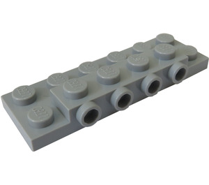 LEGO Mittleres Steingrau Platte 2 x 6 x 0.7 mit 4 Bolzen auf Seite (72132 / 87609)