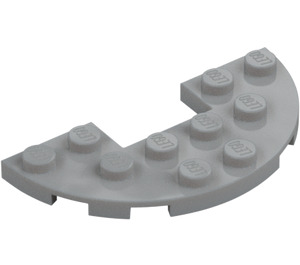 LEGO Medium stengrå Plade 3 x 6 Rund Halvt Cirkel med Skåret ud (18646)