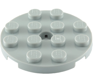 LEGO Medium Stone Gray Plate 4 x 4 Round with Hole and Snapstud (60474)