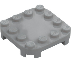 LEGO Medium Stone Gray Plate 4 x 4 x 0.7 with Rounded Corners and Empty Middle (66792)