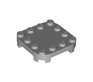 LEGO Gris pierre moyen assiette 4 x 4 x 0.7 avec Coins arrondis et Empty Middle (66792)