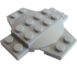 LEGO Mittleres Steingrau Platte 6 x 6 x 0.667 Kreuz mit Dome (30303)