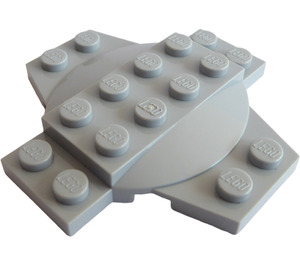 LEGO Gris piedra medio Placa 6 x 6 x 0.667 Cruz con Dome (30303)