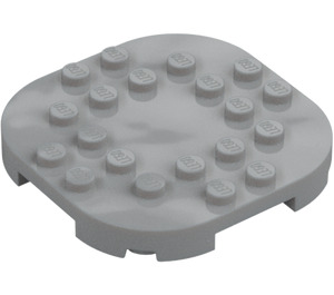 LEGO Medium Stone Gray Plate 6 x 6 x 0.7 Round Semicircle (66789)