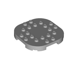 LEGO Medium Stone Gray Plate 6 x 6 x 0.7 Round Semicircle (66789)