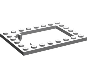 LEGO Medium Stone Gray Plate 6 x 8 Trap Door Frame Recessed Pin Holders (30041)