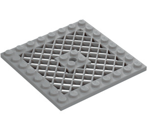 LEGO Medium Stengrå Platta 8 x 8 med Grill (Hål i mitten) (4047 / 4151)