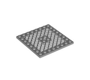 LEGO Mittleres Steingrau Platte 8 x 8 mit Gitter (Loch in der Mitte) (4047 / 4151)