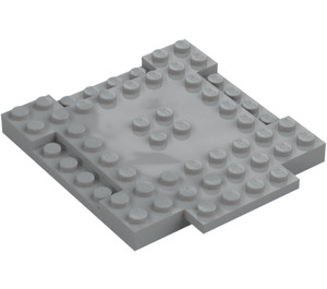 LEGO Medium steengrijs Plaat 8 x 8 x 0.7 met Cutouts en Ledge (15624)