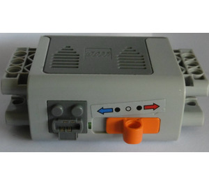 LEGO Medium Stone Gray Power Functions Battery Box with Beam Connectors with Red and Blue Arrows Sticker (16511)
