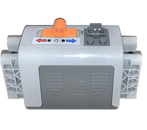 LEGO Medium Stone Gray Power Functions Battery Box with Beam Connectors with Red and Blue Arrows Sticker (16511)