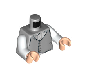 LEGO Medium steengrijs Professor Filius Flitwick met Vlinderdas Minifiguur Torso (973 / 76382)