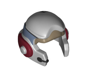 LEGO Medium Stone Gray Rebel Helmet with Dark Red (29450)