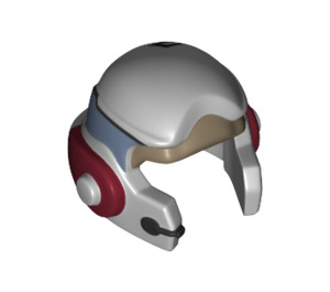 LEGO Gris Pierre Moyen Rebel Casque avec Rouge Foncé (29450)