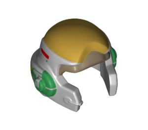 LEGO Medium Stone Gray Rebel Helmet with Gold Top (26722)