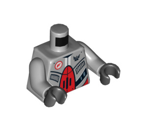 LEGO Medium Stone Gray Red Robot Sidekick with Jet Pack Torso (973 / 76382)