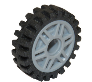 LEGO Medium Stone Gray Rim Narrow Ø18 x 7 and Pin Hole with Deep Spokes and Brake Rotor with Narrow Tire Ø24 x 7mm