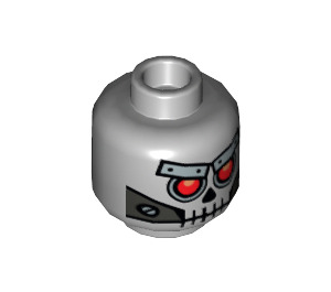 LEGO Mittleres Steingrau Robo Skelett Minifigure Kopf (Einbau-Vollbolzen) (16125 / 47625)