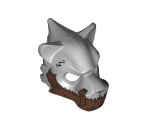 LEGO Medium Stone Gray Saber-Tooth Tiger Mask with Copper Fangs and Jaw (15083 / 19624)