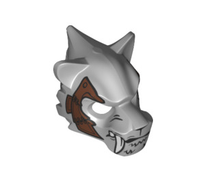 LEGO Medium Stone Gray Saber-Tooth Tiger Mask with Fangs and Copper Armor (15083 / 21309)