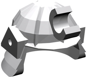 LEGO Medium Stone Gray Samurai Helmet with Clip and Short Visor  (30175)