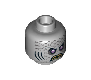 LEGO Medium Stone Gray Sharx Minifigure Head (Recessed Solid Stud) (3626 / 21792)