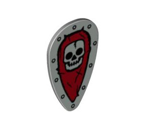 LEGO Medium Stone Gray Shield - Long with Skull (2586 / 59654)