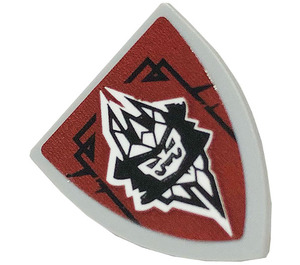 LEGO Medium Stone Gray Shield - Triangular with Emperor Sticker (3846)