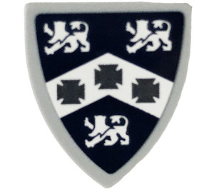 LEGO Medium Stone Gray Shield - Triangular with Lions, Maltese Crosses Sticker (3846)