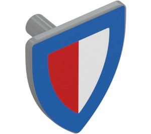 LEGO Medium Stone Gray Shield - Triangular with Red and White Field with Blue Border (3846 / 102332)