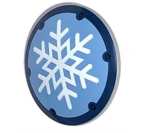 LEGO Mittleres Steingrau Schild mit Gebogen Gesicht mit Weiß, Blau, und medium Blau snowflake (75902)