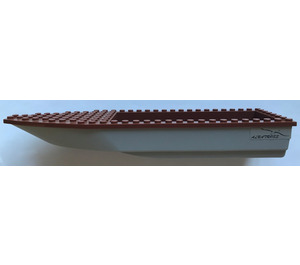 LEGO Medium Stone Gray Ship Hull 8 x 28 x 3 with Reddish Brown Top with "ALBATROSS" and Albatross Graphic on Both Sides Sticker (92709)