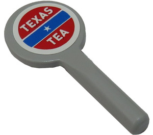 LEGO Medium Stengrå Signal Paddle med Texas Tea Klistermärke (3900)