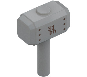 LEGO Medium Stone Gray Sledgehammer with Diamonds and Runes (75904 / 104513)