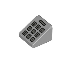 LEGO Medium Steengrijs Helling 1 x 1 (31°) met Number keypad (33380 / 35338)