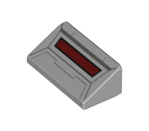 LEGO Mittleres Steingrau Steigung 1 x 2 (31°) mit AT-AT Cockpit, Dark rot Slot (50398 / 73607)