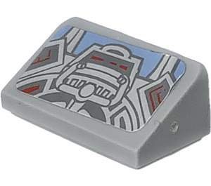 LEGO Medium Stone Gray Slope 1 x 2 (31°) with Cockpit Decoration Sticker (85984)