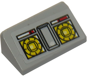 LEGO Medium Stone Gray Slope 1 x 2 (31°) with Control Panel 8424 Sticker (85984)