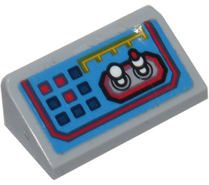 LEGO Gris pierre moyen Pente 1 x 2 (31°) avec Control Panneau avec Buttons et Switches Autocollant (85984)